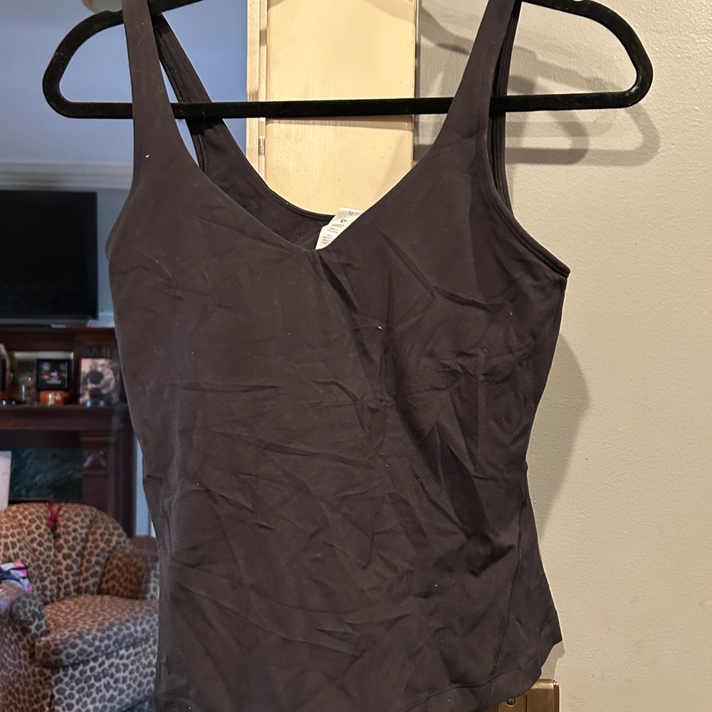 NWT Lululemon Womens Align Waist Length Tank Size 10 Black LW1DK7S BLK